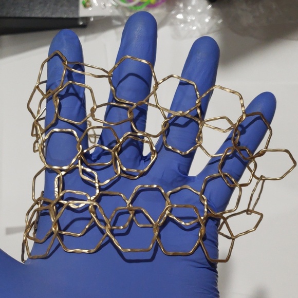 Layered Gold tone Dainty Hoop Design Necklace - Women's Fashion Jewelry - Picture 6 of 6